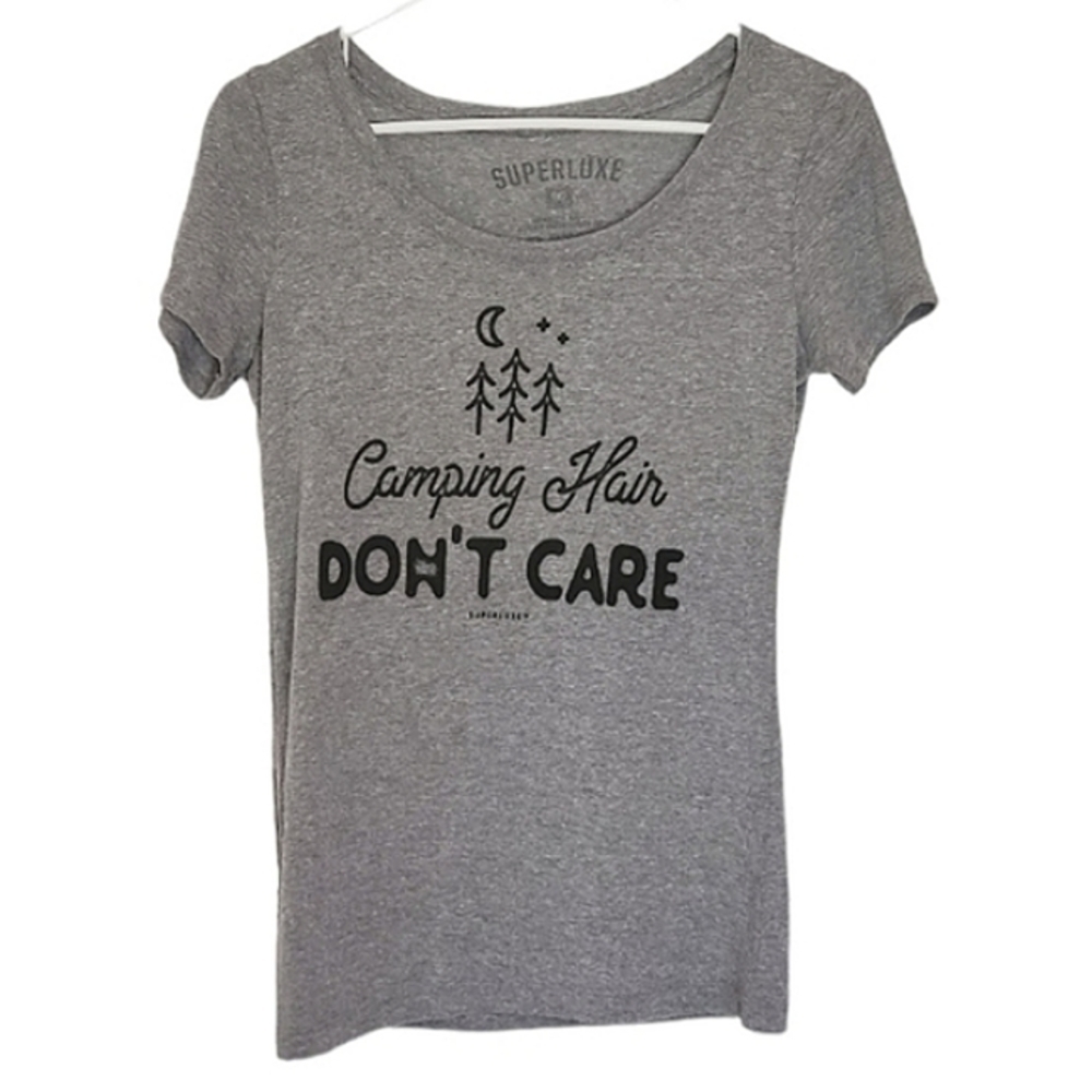 1206 * Superluxe Camping Hair Don't Care Tee Gray Size M